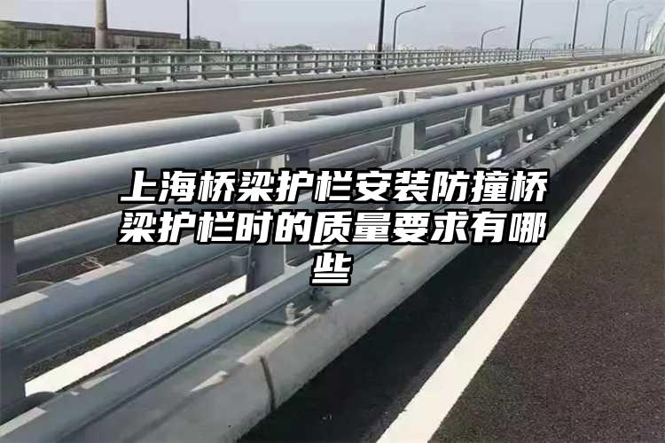 上海桥梁护栏安装防撞桥梁护栏时的质量要求有哪些