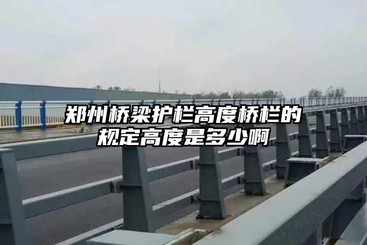 郑州桥梁护栏高度桥栏的规定高度是多少啊